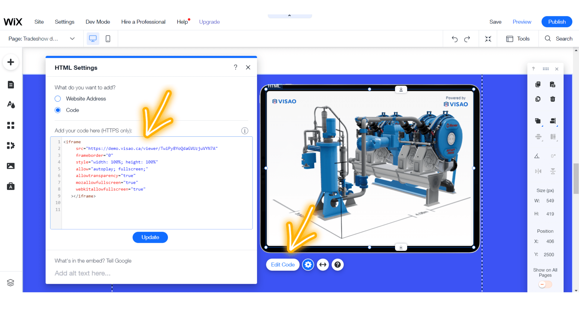 How to embed a 3D model viewer in Wix in 4 easy steps | Visao