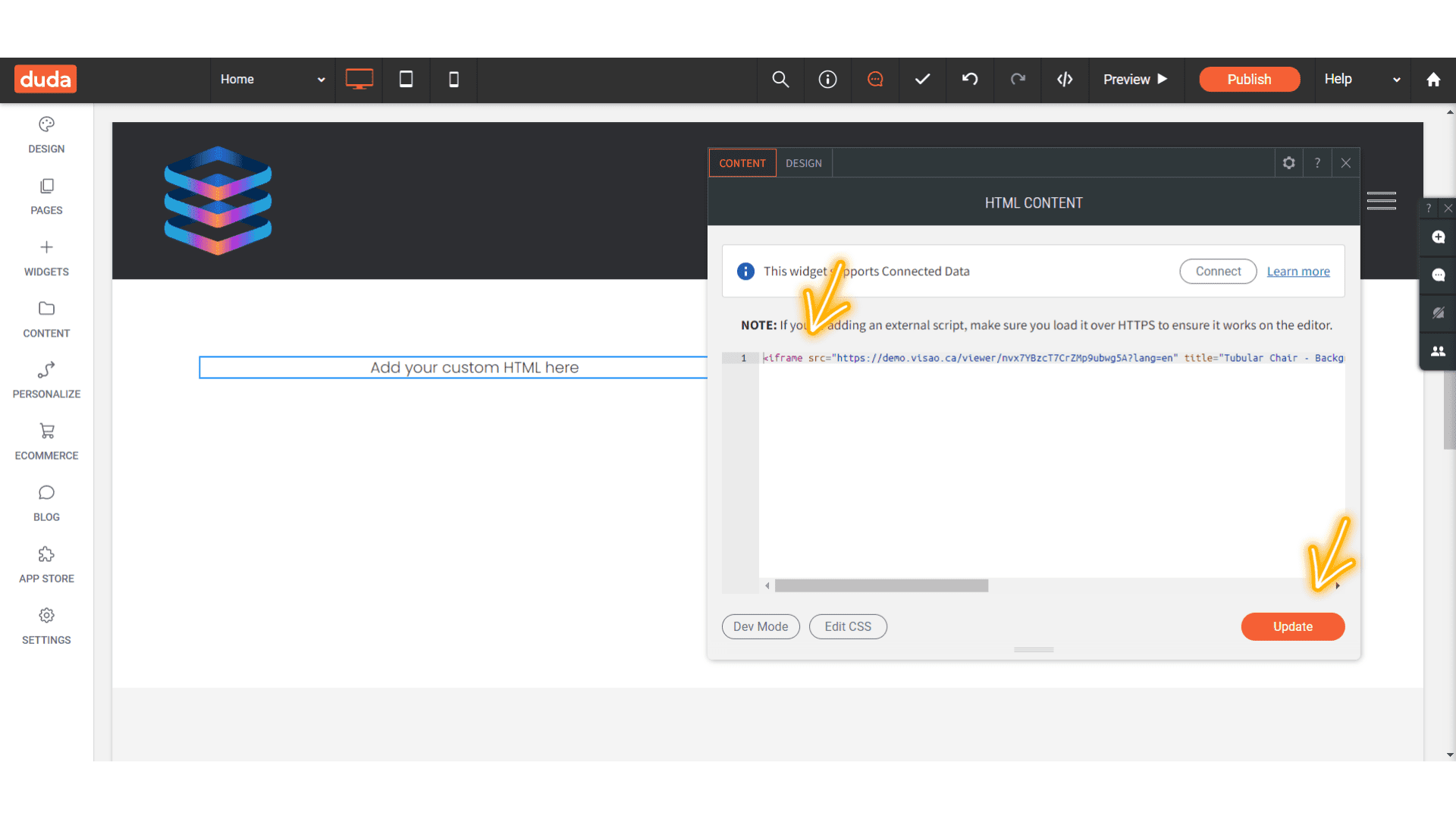 How to embed a 3D model viewer in Duda in 4 easy steps | Visao - 3D ...